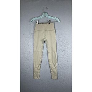Alphalete Leggings Womens Small Beige Moto Ankle Yoga Athletic Pants Gym